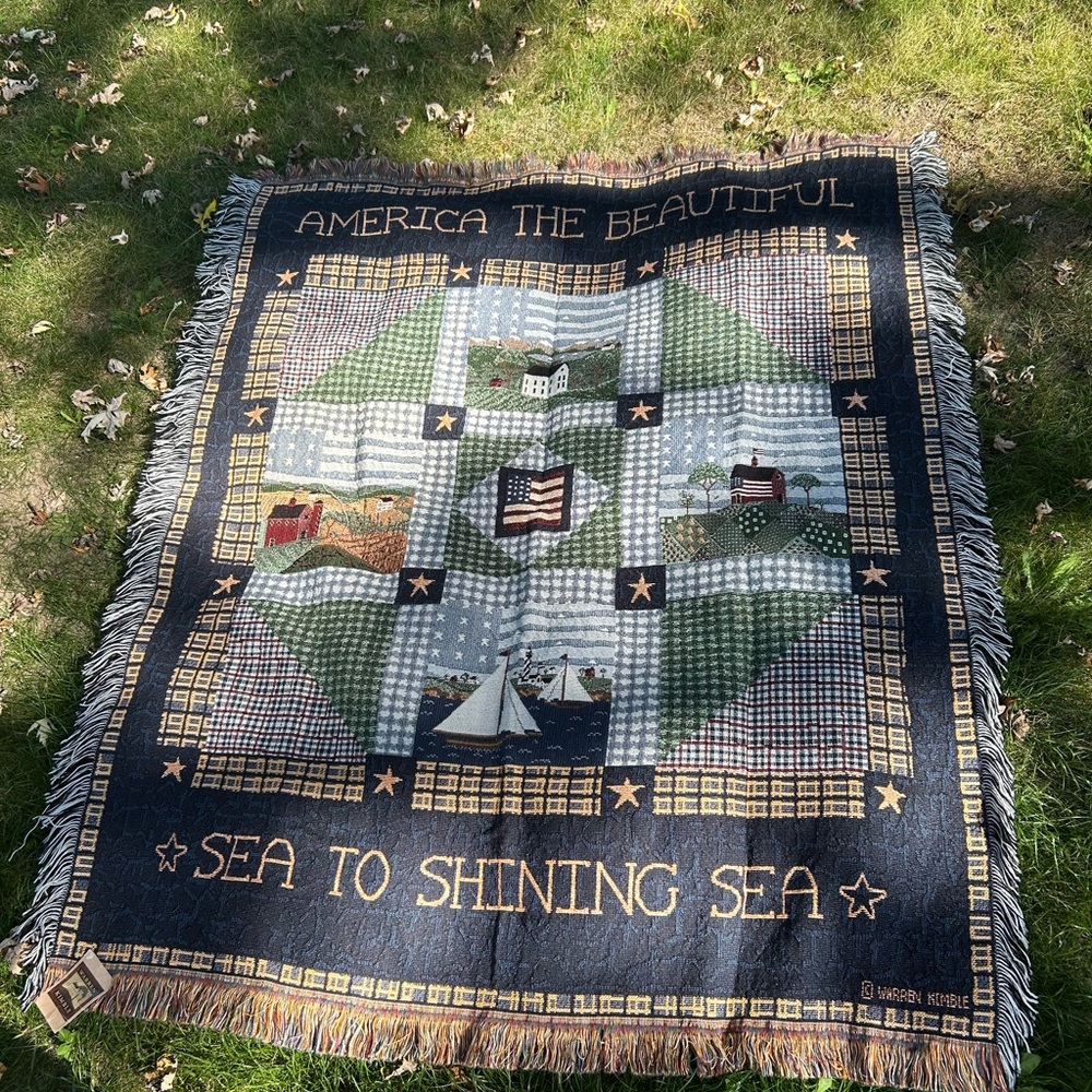 Warren Kimble America Throw Blanket or Tapestry
